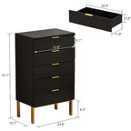 Commode de rangement à 5 tiroirs, Unité de rangement pour chambre à coucher, Chiffonnier