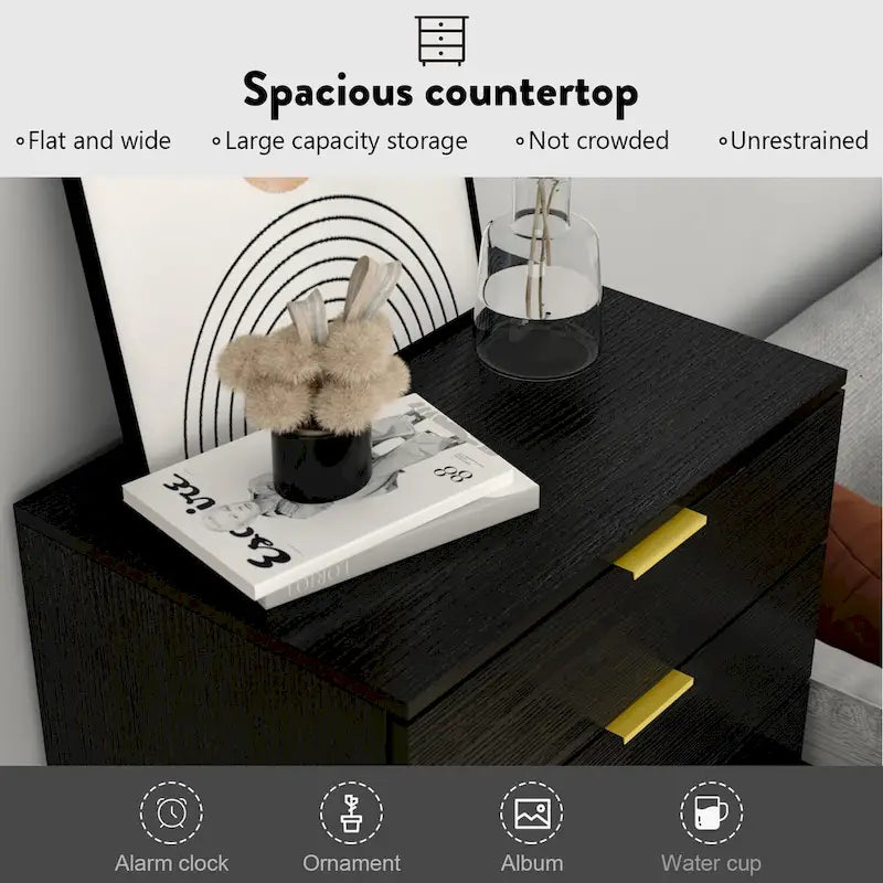 Commode de rangement à 5 tiroirs, Unité de rangement pour chambre à coucher, Chiffonnier