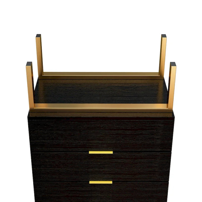Commode de rangement à 5 tiroirs, Unité de rangement pour chambre à coucher, Chiffonnier