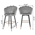 Adeco 42 tabourets de bar en velours, lot de 2