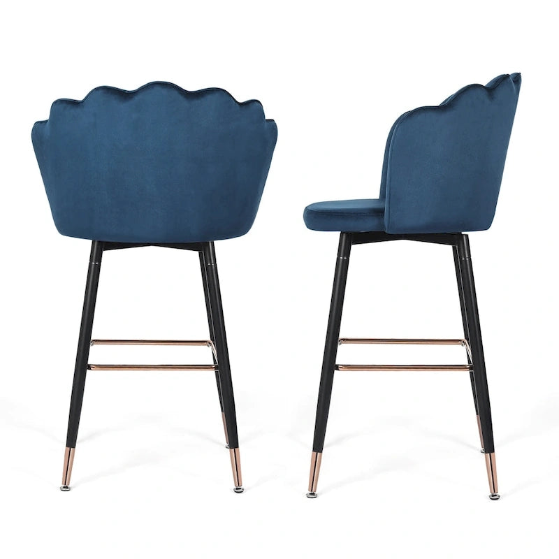 Adeco 42 tabourets de bar en velours, lot de 2