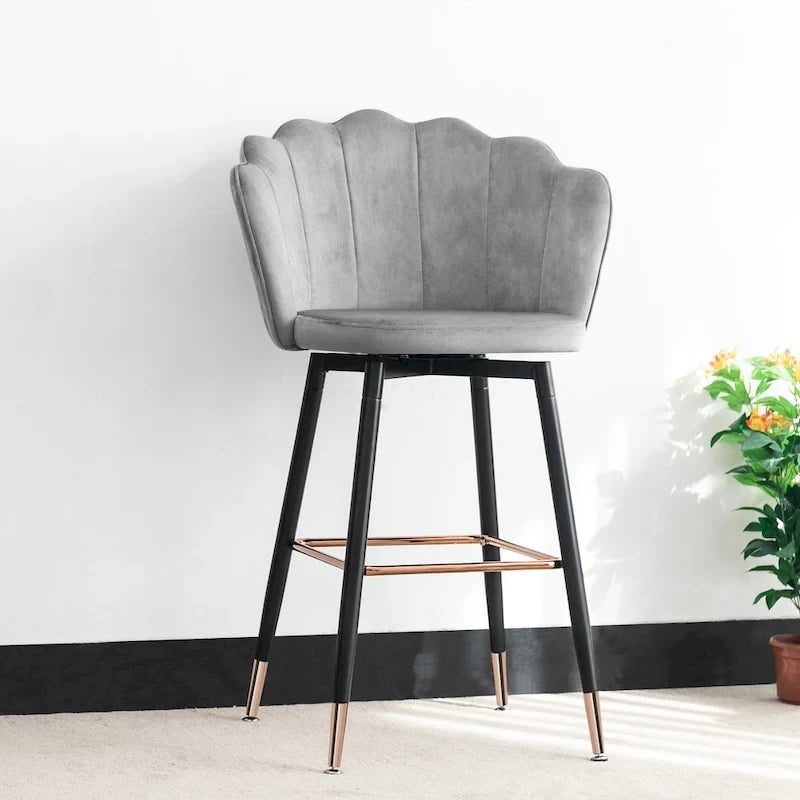 Adeco 42 tabourets de bar en velours, lot de 2