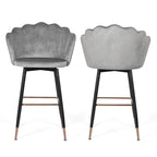 Adeco 42 tabourets de bar en velours, lot de 2