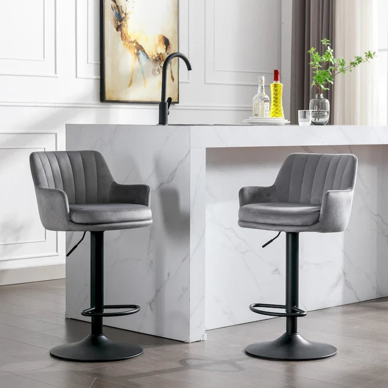 Lot de 2 tabourets de bar réglables pour cuisine