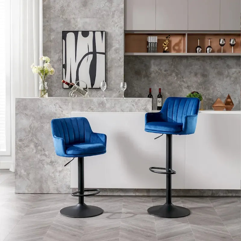 Lot de 2 tabourets de bar réglables pour cuisine