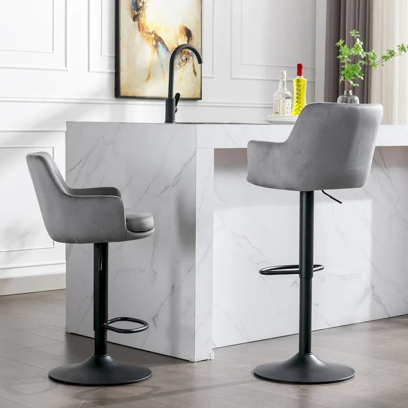 Lot de 2 tabourets de bar réglables pour cuisine