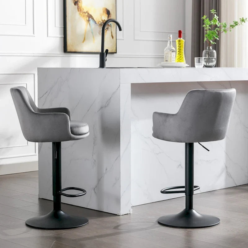 Lot de 2 tabourets de bar réglables pour cuisine