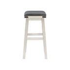 Tabouret de bar sans dossier Spenser Rustic avec assise en similicuir