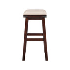Tabouret de bar sans dossier Spenser Rustic avec assise en similicuir
