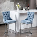 Tabourets de bar modernes en velours de 26 po, chaises d'îlot de cuisine hauteur comptoir, ensemble de 2
