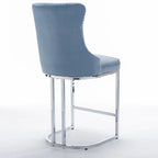 Tabourets de bar modernes en velours de 26 po, chaises d'îlot de cuisine hauteur comptoir, ensemble de 2