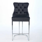 Tabourets de bar modernes en velours de 26 po, chaises d'îlot de cuisine hauteur comptoir, ensemble de 2