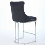 Tabourets de bar modernes en velours de 26 po, chaises d'îlot de cuisine hauteur comptoir, ensemble de 2