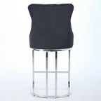 Tabourets de bar modernes en velours de 26 po, chaises d'îlot de cuisine hauteur comptoir, ensemble de 2