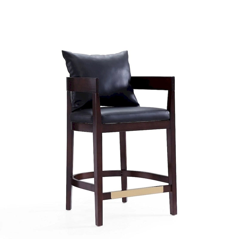 Tabouret de bar Manhattan Comfort Ritz 34 po en bois de hêtre Noyer foncé hauteur comptoir