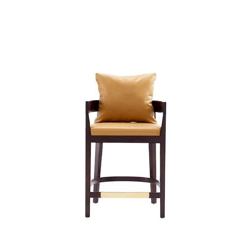 Tabouret de bar Manhattan Comfort Ritz 34 po en bois de hêtre Noyer foncé hauteur comptoir