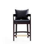 Tabouret de bar Manhattan Comfort Ritz 34 po en bois de hêtre Noyer foncé hauteur comptoir