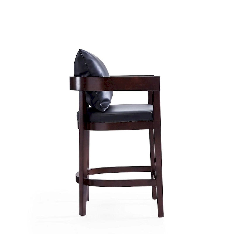 Tabouret de bar Manhattan Comfort Ritz 34 po en bois de hêtre Noyer foncé hauteur comptoir