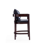 Tabouret de bar Manhattan Comfort Ritz 34 po en bois de hêtre Noyer foncé hauteur comptoir