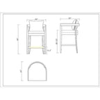 Tabouret de bar Manhattan Comfort Ritz 34 po en bois de hêtre Noyer foncé hauteur comptoir