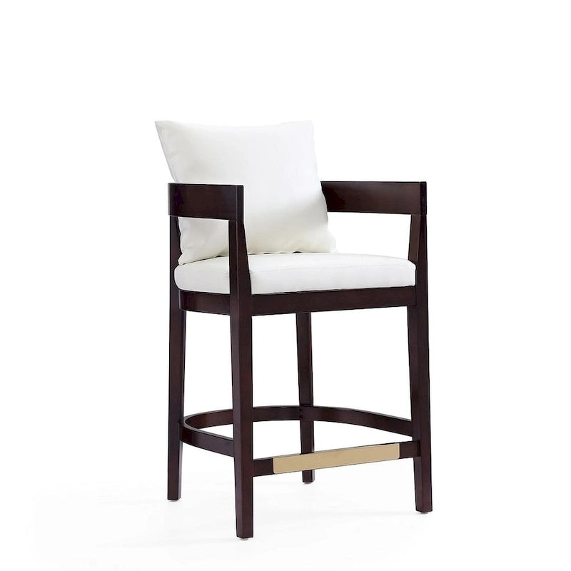Tabouret de bar Manhattan Comfort Ritz 34 po en bois de hêtre Noyer foncé hauteur comptoir
