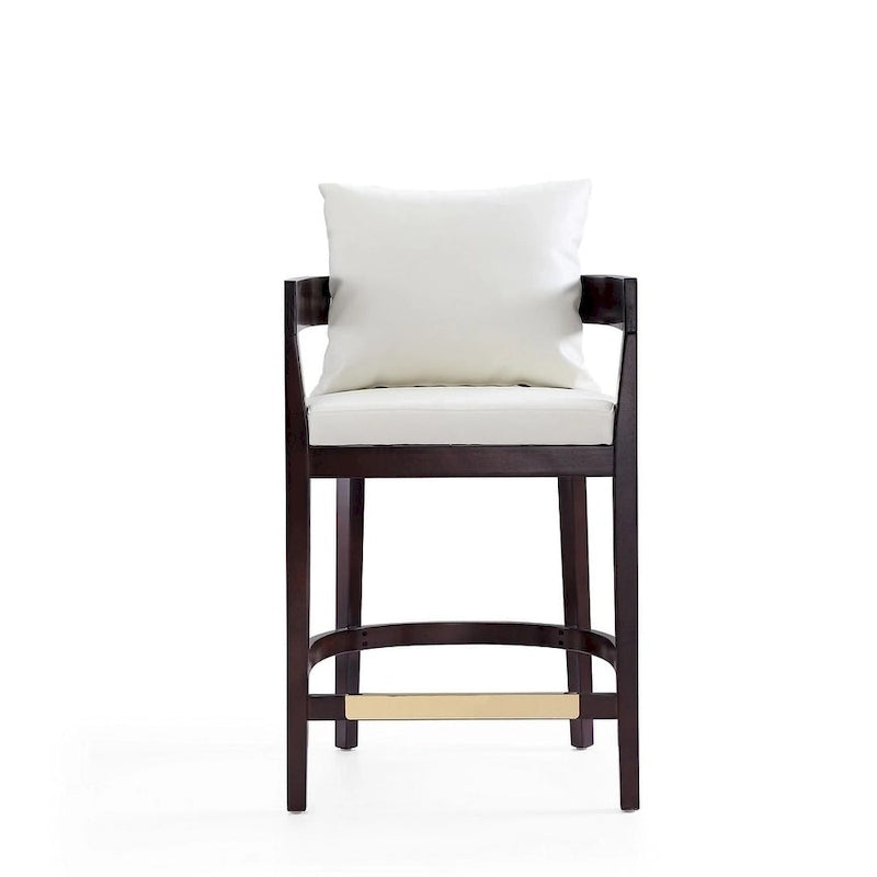 Tabouret de bar Manhattan Comfort Ritz 34 po en bois de hêtre Noyer foncé hauteur comptoir
