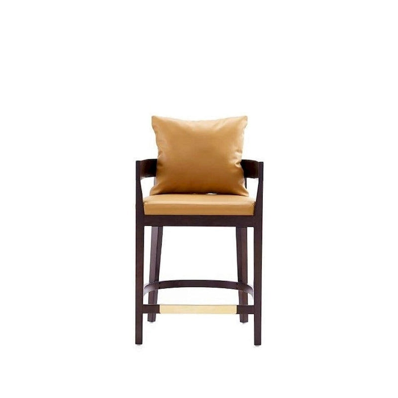 Tabouret de bar Manhattan Comfort Ritz 34 po en bois de hêtre Noyer foncé hauteur comptoir