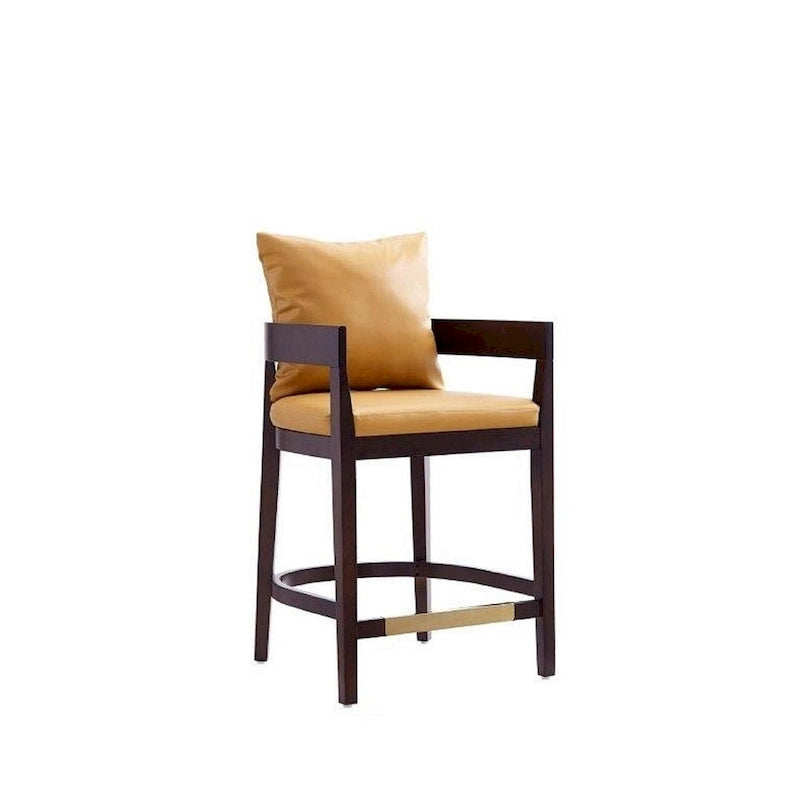 Tabouret de bar Manhattan Comfort Ritz 34 po en bois de hêtre Noyer foncé hauteur comptoir