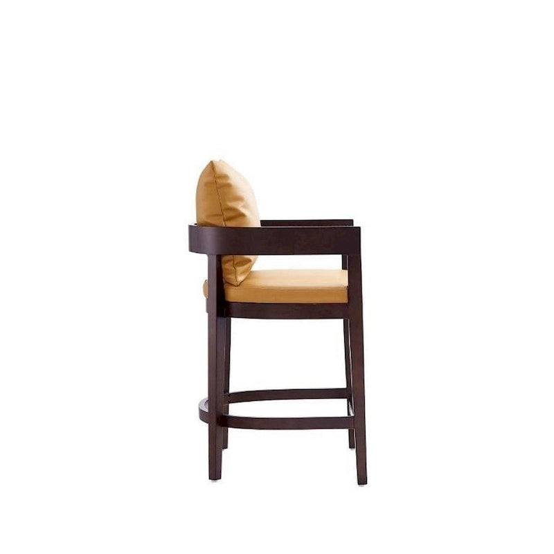 Tabouret de bar Manhattan Comfort Ritz 34 po en bois de hêtre Noyer foncé hauteur comptoir