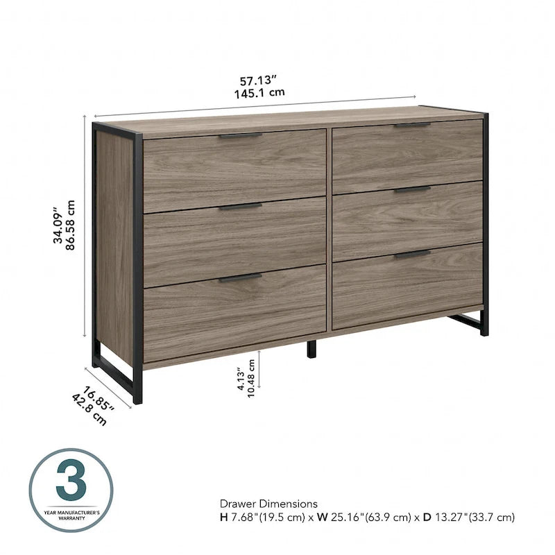 Commode à 6 tiroirs Atria de Bush Furniture