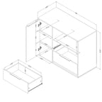 Commode 2 tiroirs avec porte Hourra de South Shore