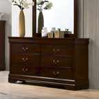 Lavina Transitional 58-inch Wide 6-Drawer Wood Dresser with Bracket Feet by Furniture of America