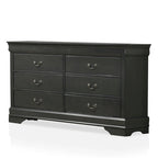 Lavina, commode transitionnelle en bois de 147 cm de large à 6 tiroirs avec pieds consoles, par Furniture of America