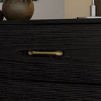 Commode polyvalente à 9 tiroirs - Noir et or élégant, meuble de rangement de qualité supérieure