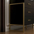 Commode polyvalente à 9 tiroirs - Noir et or élégant, meuble de rangement de qualité supérieure