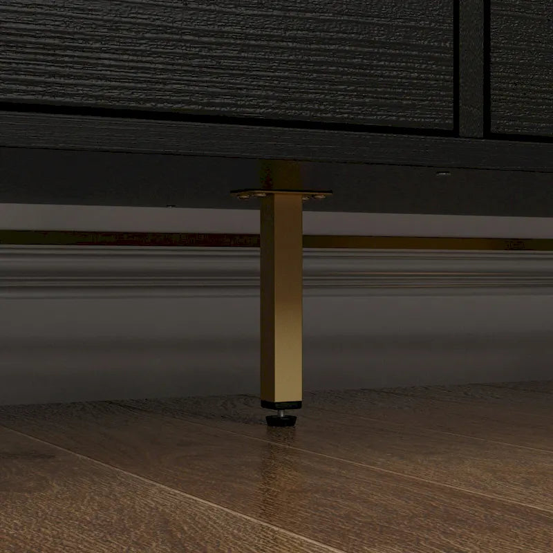 Commode polyvalente à 9 tiroirs - Noir et or élégant, meuble de rangement de qualité supérieure