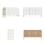 Commode polyvalente à 9 tiroirs - Noir et or élégant, meuble de rangement de qualité supérieure