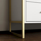 Commode polyvalente à 9 tiroirs - Noir et or élégant, meuble de rangement de qualité supérieure