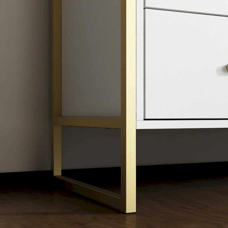 Commode polyvalente à 9 tiroirs - Noir et or élégant, meuble de rangement de qualité supérieure