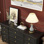 Commode en bois 63W, rangement de chambre, organisateur de tiroirs de placard, 12 tiroirs