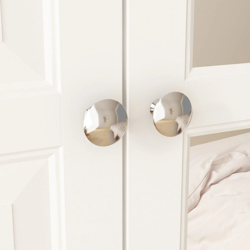 47.2 Armoires Laquées Penderies Avec Porte Miroir 5 Tiroirs Blanches