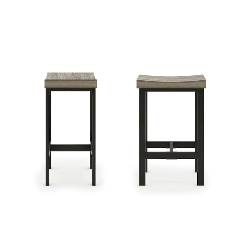 Ensemble de salle à manger 5 pièces Denhour DH BASIC hauteur comptoir, gris et noir