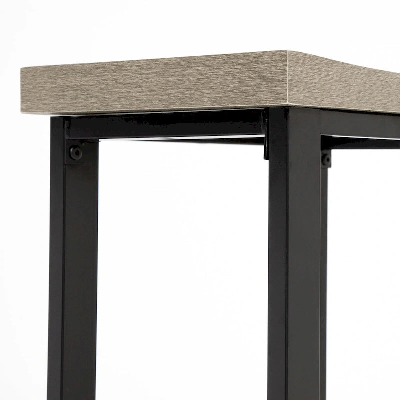 Ensemble de salle à manger 5 pièces Denhour DH BASIC hauteur comptoir, gris et noir