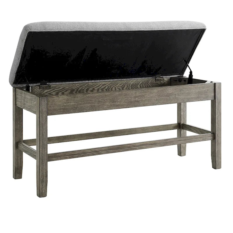 Banc de rangement-comptoir Garfield Driftwood de Steve Silver