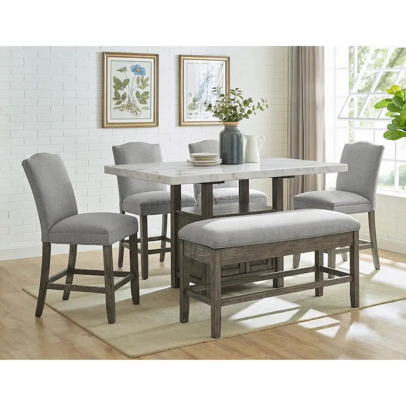 Banc de rangement-comptoir Garfield Driftwood de Steve Silver