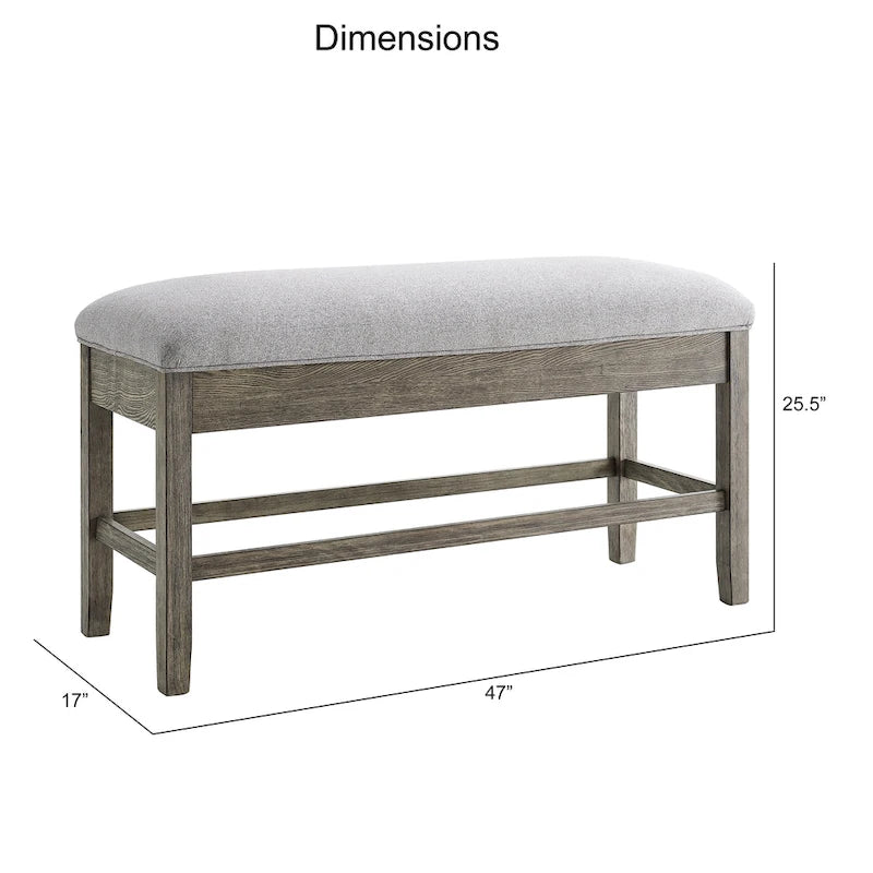 Banc de rangement-comptoir Garfield Driftwood de Steve Silver