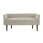 Banc d'appoint en velours crème, dossier bas, 1 place