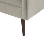 Banc d'appoint en velours crème, dossier bas, 1 place
