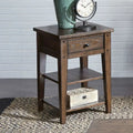 Table d'appoint en chêne brun rustique Lake House