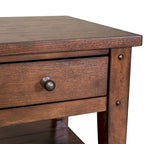 Table d'appoint en chêne brun rustique Lake House